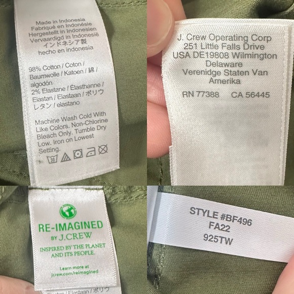 J. Crew Patch-pocket Slim Boyfriend Chino Pant General Surplus Green Size 26 - Picture 10 of 11